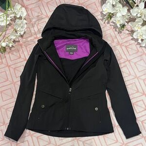 ✨💜 EDDIE BAUER Purple and Black Hooded Lightweight Packable Jacket 💜✨